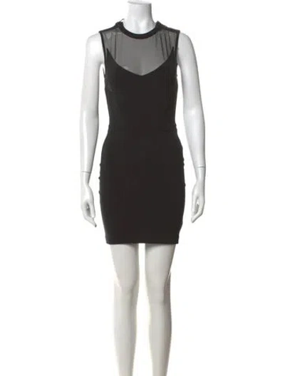 Pre-owned Givenchy Crew Neck Mini Dress In Black