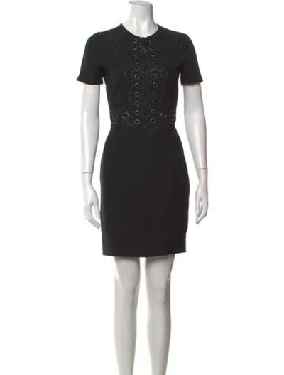 Pre-owned Givenchy Crew Neck Mini Dress In Black