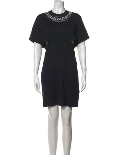 Pre-owned Givenchy Crew Neck Mini Dress In Black