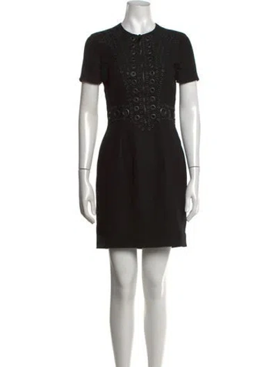 Pre-owned Givenchy Crew Neck Mini Dress In Black
