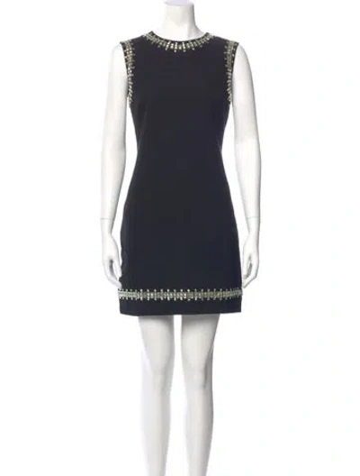 Pre-owned Givenchy Crew Neck Mini Dress In Blue