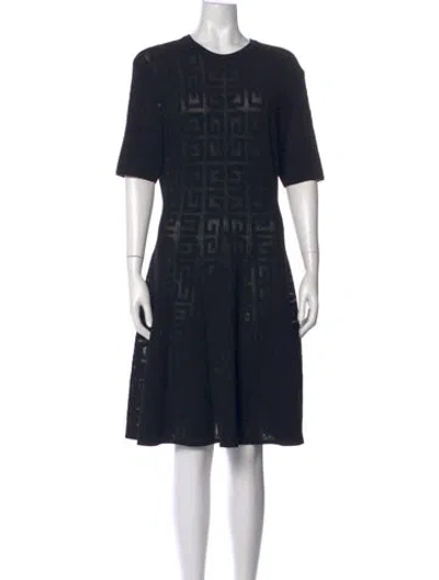 Pre-owned Givenchy Crew Neck Mini Dress In Blue