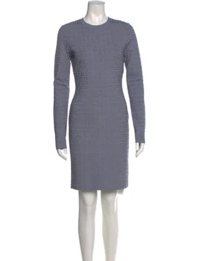 Pre-owned Givenchy Crew Neck Mini Dress In Blue