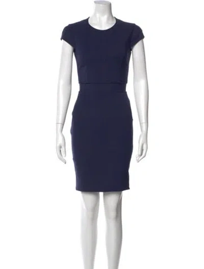 Pre-owned Givenchy Crew Neck Mini Dress In Blue