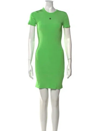 Pre-owned Givenchy Crew Neck Mini Dress In Green