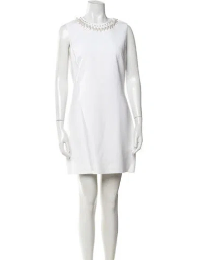 Pre-owned Givenchy Crew Neck Mini Dress In Neutrals
