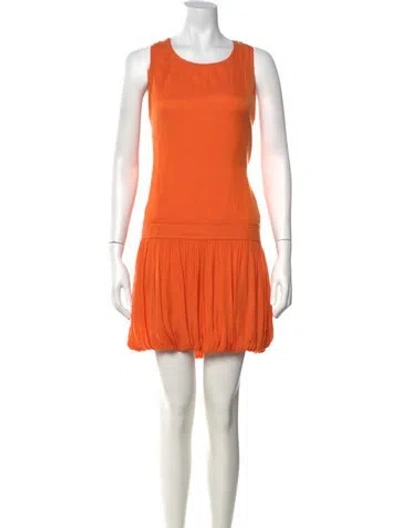 Pre-owned Givenchy Crew Neck Mini Dress In Orange