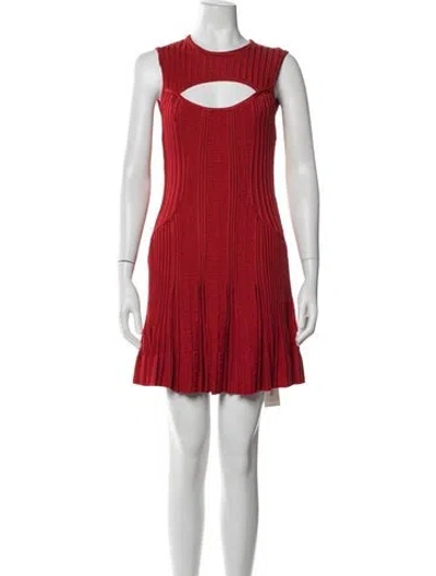 Pre-owned Givenchy Crew Neck Mini Dress In Red