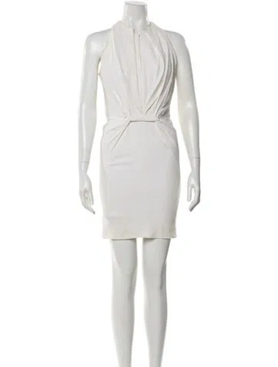 Pre-owned Givenchy Crew Neck Mini Dress In White