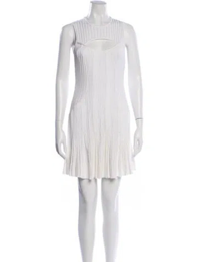 Pre-owned Givenchy Crew Neck Mini Dress In White