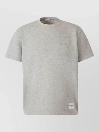 Givenchy Crew Neck Patch Hem Short Sleeve T-shirt In Gray