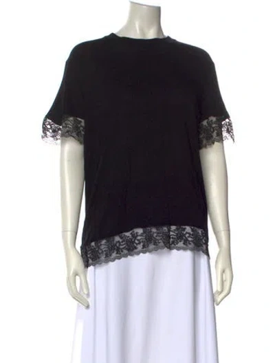 Pre-owned Givenchy Crew Neck Short Sleeve Blouse In Black