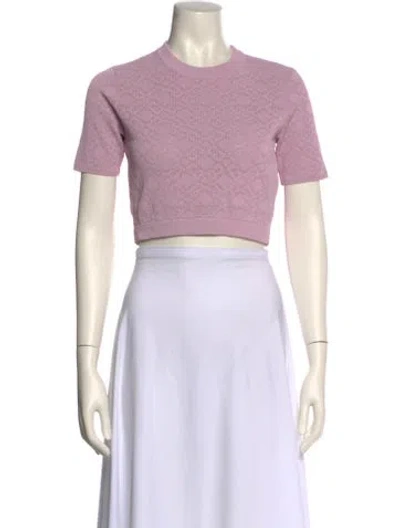 Pre-owned Givenchy Crew Neck Short Sleeve Crop Top In Pink