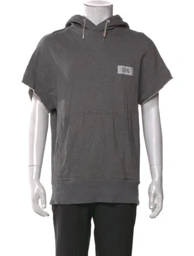 Pre-owned Givenchy Crew Neck Short Sleeve Hoodie In Gray