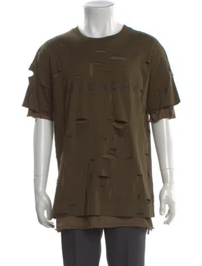 Pre-owned Givenchy Crew Neck Short Sleeve T-shirt In Green