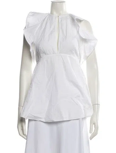 Pre-owned Givenchy Crew Neck Sleeveless Blouse In White