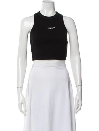 Pre-owned Givenchy Crew Neck Sleeveless Crop Top In Black