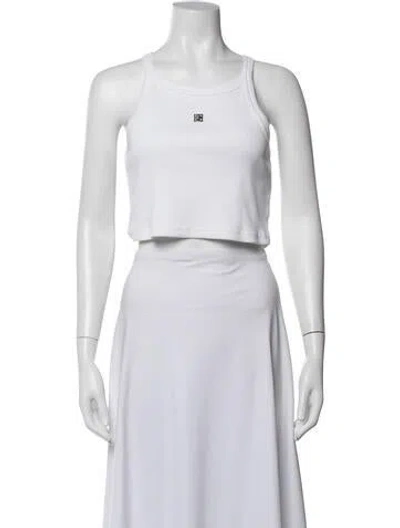 Pre-owned Givenchy Crew Neck Sleeveless Crop Top In White