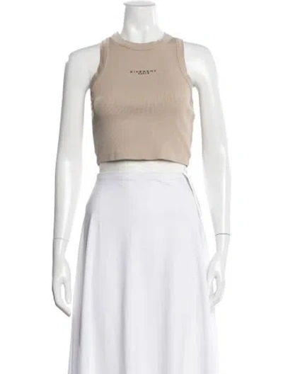 Pre-owned Givenchy Crew Neck Sleeveless Crop Top In White