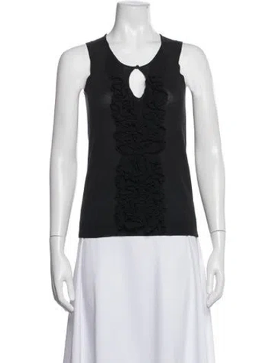 Pre-owned Givenchy Crew Neck Sleeveless Top In Black