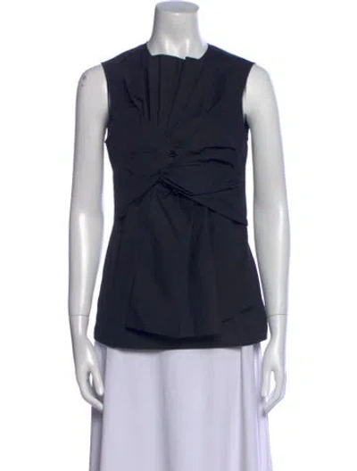 Pre-owned Givenchy Crew Neck Sleeveless Top In Blue