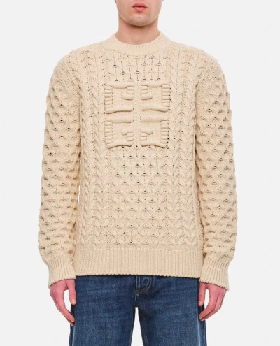 Givenchy Crew Neck Sweater Chunky Weight In Beige