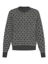 Givenchy Mens Medium Grey Monogram Logo-pattern Knitted Wool-blend Jumper In Gris
