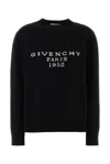 Givenchy Logo-intarsia Wool-cashmere Sweater In Black
