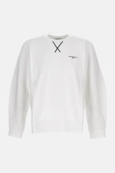 Givenchy White Couture Seam Sweatshirt With Embroidered Logo Men