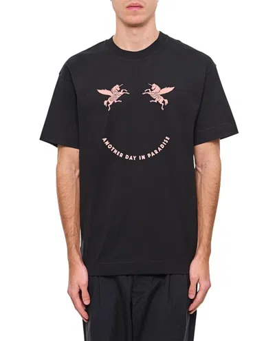 Givenchy Crew-neck T-shirt With Whimsical Unicorn Print In Black
