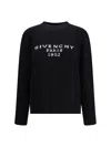 Givenchy Wool Blend Crew Neck Sweater With Ribbed Cuffs And Hem In Black