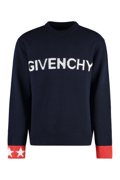 Givenchy Crew-neck Wool Sweater In Blue