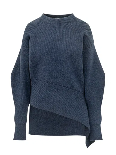 Givenchy Crewneck Long Jumper In Wool-cashmere Knitwear In Cobalt Blue