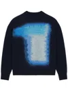 Givenchy Abstract Pattern Crewneck Sweater With Ribbed Finish In Black