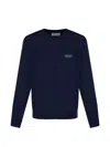 Givenchy Logo Patch Knitted Jumper In Blue