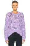 Givenchy Asymmetric Chunky Knit High-low Crewneck In Lavendar