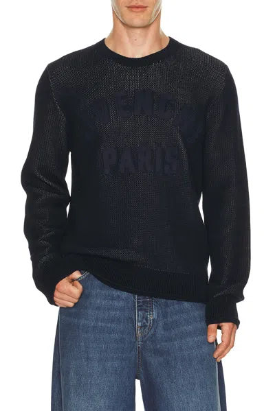 Givenchy Crewneck Sweater Ottoman Detail In Blue