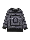 Givenchy Crewneck Sweatshirt Patterned Print And Logo In Black