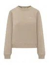 Givenchy Crewneck Sweatshirt With Embroidered Logo In Neutral