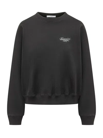 Givenchy Crewneck Sweatshirt With Graphic Print In Black