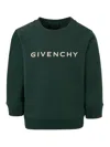 Givenchy Green Sweatshirt For Kids With Logo In Green