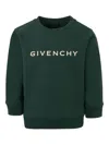 Givenchy Green Sweatshirt For Kids With Logo In Green