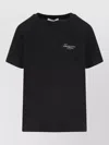 Givenchy Women Black Crew Neck T-shirt With Logo On Front And Back In Cotton Woman In Black