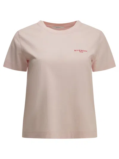 Givenchy Crewneck T Shirt With Logo In Transparent