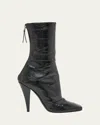 Givenchy Crinkle Leather Ankle Boots In Black