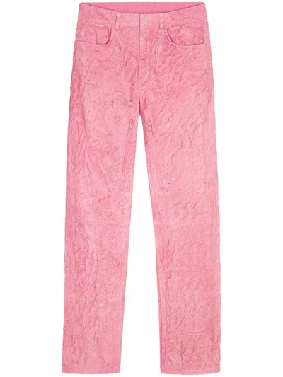 Givenchy Crinkled-finish Straight-leg Jeans In Multi