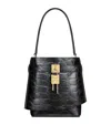 Givenchy Croc-embossed Leather Shark Lock Bucket Bag