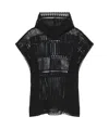 Givenchy Crocheted Hooded Blouse In Black