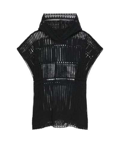 Givenchy Crocheted Hooded Blouse In Black