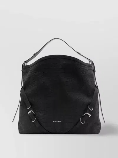 GIVENCHY CROCODILE EFFECT FOLDOVER SHOULDER BAG